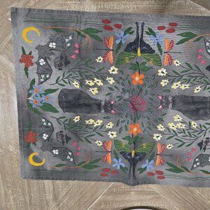 NEW Anthropologie Cat Halloween Table Runner Sz 30x21